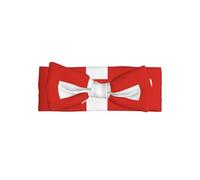 Cute Swiss Flag Print Baby Bow Headband - Delicate & Sensitive for Newborns, Stretchy Nylon Headbands