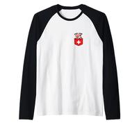 Cute Swiss Pocket Cow Switzerland Raglan Baseball Tee