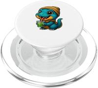 Cute T-rex Dinosaur Bubble Tea Dino Drinking Boba Tea Anime PopSockets PopGrip for MagSafe