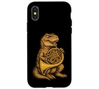 Cute T-Rex Dinosaur Playing French Horn Musician Music Case for iPhone X/XS