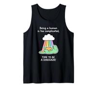 Cute T-Rex Dinosaur Rainbow Time to Be A Dino Costume Tank Top