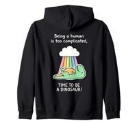 Cute T-Rex Dinosaur Rainbow Time To Be A Dino Costume Zip Hoodie