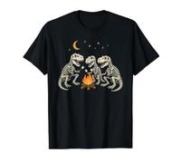 Cute T-Rex Dinosaur Skeleton Halloween Campfire Camping Value Graphic T-Shirt, Men, Black, L