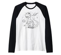 Cute T-Rex Dinosaur Space Explorer Cosmic Dino Adventure Raglan Baseball Tee