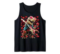Cute T-rex Playing Guitar Guitarist Dinosaur Valentine’s Day Tank Top
