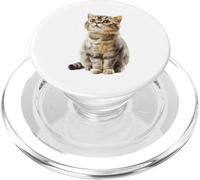 Cute Tabby Cat Curious Gaze Feline Pet Lover PopSockets PopGrip for MagSafe