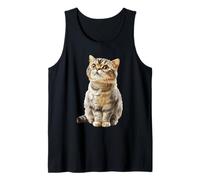Cute Tabby Cat Curious Gaze Feline Pet Lover Tank Top