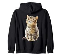 Cute Tabby Cat Curious Gaze Feline Pet Lover Zip Hoodie