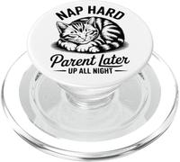 Cute Tabby Cat Parenting Nap First Time Parent PopSockets PopGrip for MagSafe