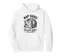 Cute Tabby Cat Parenting Nap First Time Parent Pullover Hoodie