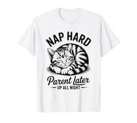 Cute Tabby Cat Parenting Nap First Time Parent T-Shirt