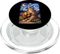 Cute Tabby Cat Playing Guitar Whimsical Art Music Camping PopSockets PopGrip for MagSafe