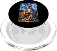 Cute Tabby Cat Playing Guitar Whimsical Art Music Camping PopSockets PopGrip for MagSafe
