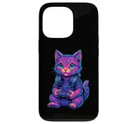 Cute Tabby Cat Playing Video Games Gamer Gaming Case for iPhone 13 Pro