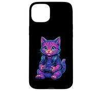 Cute Tabby Cat Playing Video Games Gamer Gaming Case for iPhone 15 Plus