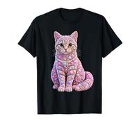 Cute Tabby Cat with Seashells Beach Shells Summer Animal T-Shirt