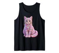 Cute Tabby Cat with Seashells Beach Shells Summer Animal Tank Top