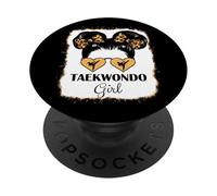 Cute Taekwondo Girl Bleached Leopard Taekwondo Lover Girls PopSockets Adhesive PopGrip