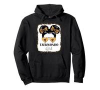 Cute Taekwondo Girl Bleached Leopard Taekwondo Lover Girls Pullover Hoodie