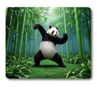 Cute Tai Chi Panda Funny Mouse Pad, China's National Treasure Do Tai Ji in The Bamboo Forest Amusing Visuals Mat Desk Decor Accessories for Laptop