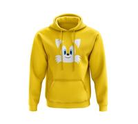 Cute Tails Hoodie All Seasons Japan Game Gamer Mythological Hero Sidekick Secret Plan Ring Fantasy Action Adventure Team Console Level Boss Gift Present (2XL, Yellow Prime)
