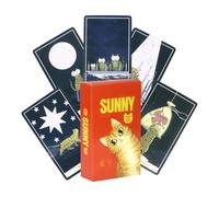 Cute Tarot Cards, 78 Orange Cat Tarot Learning Deck, Fortune-Telling Game for Men, Parties, Mindfulness, Meditation, Spiritual Guidance, Future