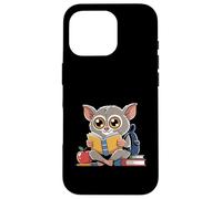 Cute Tarsier Book Lover School Cartoon Case for iPhone 16 Pro