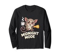 Cute Tarsier Midnight Mode Coffee Lovers Long Sleeve T-Shirt