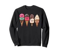 Cute Tasty Happy Faces Funny Ice Cream Sweatshirt