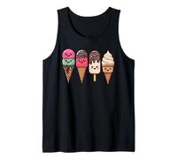 Cute Tasty Happy Faces Funny Ice Cream Tank Top