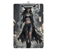 Cute Tattooed Cowboy Girl Clipboard with Hanging Hole, 8.5" X 12.5" Standard A4 Acrylic Clipboard Ultra Lightweight & Shatterproof Paper Holder for Office, Home