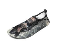 Cute Tattooed Cowboy Girl Water Shoes for Men Women, Lightweight Stretch Swim Shoes with Anti-Slip Rubber Sole, Quick-Dry Aqua Socks for Pool, Beach, Surfing, Style, 12 Women/12 Men