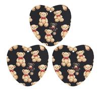 Cute Tddy Bears 3 Pcs Automotive Air Fresheners Mirror Aromatherapy Tablets Ornament Car Fragrance Scented Cards Love form