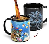 Cute Tea Cup Ceramic Coffee Mug, Funny Color Changing Cups 11 oz, Magic Mugs for Coffee Tea Milk, Unique Birthday Gifts for Kid Women, Sea World Revealed When Hot Liquid is Added.