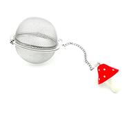 Cute Tea Infuser, Mushroom Pendant Tea Ball Tea Filter Cute Stainless Steel Ball Mesh Strainer for Loose Tea and Spices & Seasonings (Red Mushroom)