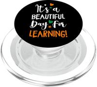 Cute Teacher Positivity - Retro Beautiful Day For Learning PopSockets PopGrip for MagSafe