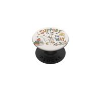 Cute Teacher Support Message With Duck School Vibe PopSockets Adhesive PopGrip