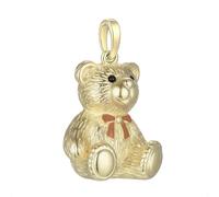 Cute Teddy Bear Charm Bead for Pandora Moments Bracelets Genuine 925 Sterling Silver Elegantly Plated in 14k Gold Her Girls Women - Happy Birthday Gift Box