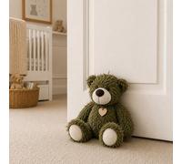 Cute Teddy Bear Door Stopper Decorative Door Stops for Home and Office, Teddy Bear Weighted Interior Doorstop Fabric Stuffed Animal Door Stopper Decor (Green)