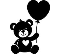 Cute Teddy Bear Holding Balloon Fun Sticker - Waterproof Decal - Easy to Apply - Use on Car's, Laptops, Mirrors, Water Bottles, Scrapbooking, Fun Gifts, Nursery Decor (1)