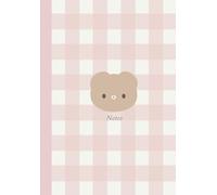 Cute Teddy Bear Notebook Journal: Pastel Pink Gingham, Cottage-core, kawaii | Dotted Grid Paper, A5 Size