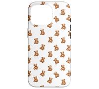 Cute Teddy Bear Pattern Cozy Seasonal Aesthetic Case for iPhone 16 Pro