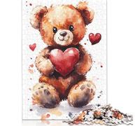 Cute Teddy Bear Puzzles for Adults 500 Piece Puzzle for Teenager Age 12 Years Up Christmas Eve Gifts 500pcs (52x38cm)