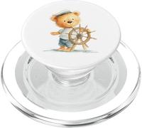 Cute Teddy Bear Sailor Wheel Nautical Baby Nursery PopSockets PopGrip for MagSafe