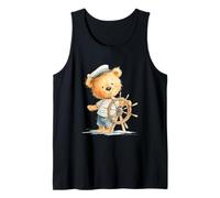 Cute Teddy Bear Sailor Wheel Nautical Baby Nursery Tank Top