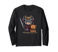Cute Teddy Bear Samurai with Ninja Sword Costume Long Sleeve T-Shirt