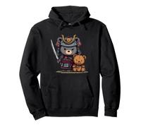 Cute Teddy Bear Samurai with Ninja Sword Costume Pullover Hoodie