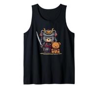 Cute Teddy Bear Samurai with Ninja Sword Costume Tank Top