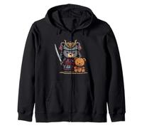 Cute Teddy Bear Samurai with Ninja Sword Costume Zip Hoodie