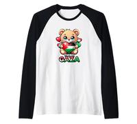 Cute Teddy Bear Think Gaza | for Children and Adults Raglan Baseball Tee